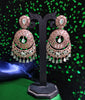 E0883_Ravishing circular design designer rose gold earrings with delicate stone work.