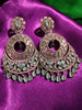 E0883_Ravishing circular design designer rose gold earrings with delicate stone work.