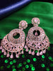 E0882_Ravishing circular design designer rose gold earrings with delicate stone work.