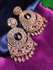 E0882_Ravishing circular design designer rose gold earrings with delicate stone work.