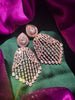 E0881_Grand  designer rose gold earrings with delicate stone work.