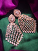 E0881_Grand  designer rose gold earrings with delicate stone work.