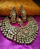 N0584_Royal Bridal style Elaborated choker necklace set studded with Kundan stones with a touch of glossy pearls.