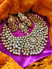 N0584_Royal Bridal style Elaborated choker necklace set studded with Kundan stones with a touch of glossy pearls.