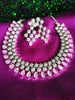 N0586_Beautiful choker necklace embellished with american diamond stones with a touch of pink stones.