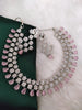 N0586_Beautiful choker necklace embellished with american diamond stones with a touch of pink stones.