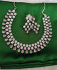 N0586_Beautiful choker necklace embellished with american diamond stones with a touch of pink stones.