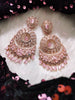 E0882_Ravishing circular design designer rose gold earrings with delicate stone work.