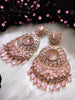 E0882_Ravishing circular design designer rose gold earrings with delicate stone work.