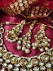 N0592_Royal designer choker necklace set studded with Kundan stones with a touch of glossy pearls.