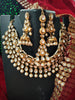 N0592_Royal designer choker necklace set studded with Kundan stones with a touch of glossy pearls.