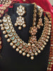 N0593_Gorgeous designer choker necklace set studded with Kundan stones with a touch of glossy pearls.