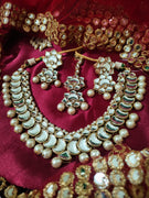 N0593_Gorgeous designer choker necklace set studded with Kundan stones with a touch of glossy pearls.