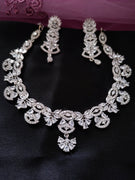 N0591_Beautiful designer choker necklace embellished with american diamond stones with delicate stone work.