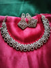 N0594_Lovely design choker necklace embellished with american diamond stones with a touch of pink stones.