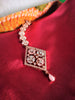 M040_Elegant diamond design American diamond studded Maang tika with delicate stone work.