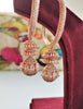 E01005_Ravishing grand layered designer rose gold  hoop jumkas with delicate stone work.