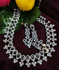 N01175_Grand Lovely designer Silver polished Necklace Set  embellished with American diamond stones with delicate Black Stones .