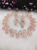 N01188_Grand Lovely designer Rose Gold polished Necklace Set  embellished with American diamond stones with delicate Pink Stones .