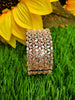 B0352_S_ Exquisite Rose Gold plated openable kada bangle with delicate art work studded with  American Diamond stones.