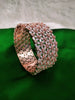 B0352_S_ Exquisite Rose Gold plated openable kada bangle with delicate art work studded with  American Diamond stones.