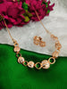 N01199_Elegant design Rose Gold Polished American Diamond choker necklace studded with beautiful dazzling stones with delicate white work.