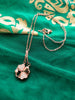 N01204_ Magnetic elegant design Rose gold Polished American Diamond pendant necklace studded with beautiful dazzling stones .