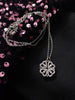 N01256_ Magnetic elegant design  Silver Polished American Diamond pendant necklace studded with beautiful dazzling stones .