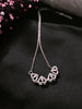 N01256_ Magnetic elegant design  Silver Polished American Diamond pendant necklace studded with beautiful dazzling stones .