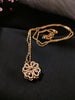 N01255_ Magnetic elegant design  gold Polished American Diamond pendant necklace studded with beautiful dazzling stones .