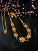 N01199_Elegant design Rose Gold Polished American Diamond choker necklace studded with beautiful dazzling stones with delicate white work.