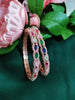 B02003_Gorgeous design rose gold polished 2 Bangles with delicate multicolor stones work and beautiful patterns