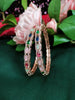 B02003_Gorgeous design rose gold polished 2 Bangles with delicate multicolor stones work and beautiful patterns