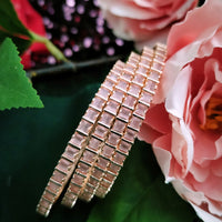 B02000_Gorgeous design rose gold polished 4 Bangles with delicate pink stones work and beautiful patterns