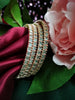 B02001_Gorgeous design rose gold polished 4 Bangles with delicate mint green stones work and beautiful patterns