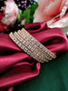 B02002_Gorgeous design rose gold polished 4 Bangles with delicate white stones work and beautiful patterns