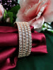 B02002_Gorgeous design rose gold polished 4 Bangles with delicate white stones work and beautiful patterns