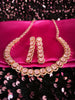 N02008_Gorgeous  designer rose gold american diamond embellished necklace set with a touch of  pink stones.