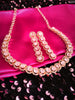 N02008_Gorgeous  designer rose gold american diamond embellished necklace set with a touch of  pink stones.