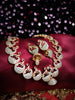 N03013_Lovely designer Rose polished choker necklace embellished with American diamond stones with delicate white stone work.