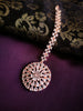 M053_Lovely designer  American diamond studded rose gold polished Maang tika with a touch of white stones.