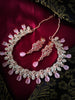 N03027_Gorgeous  designer rose gold american diamond embellished necklace set with a touch of  pink stones.