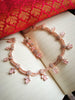 N01198_Elegant design Rose Gold Polished American Diamond choker necklace studded with beautiful dazzling stones with delicate pink work.