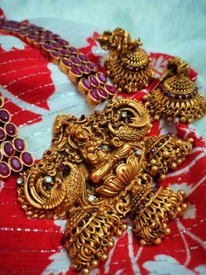 Gold long chain temple on sale designs