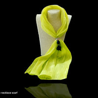 P025_Beautiful Lime Yellow Colored Pendant Scarf