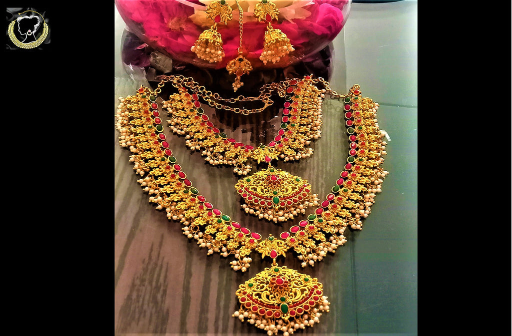 Temple jewellery clearance bridal sets