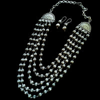 N066_Classy German Silver Oxidized Matte polish premium quality Layered necklace.