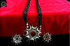 N067_Classy  Matte finish German Silver oxidized pendant followed by black crystals.