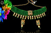 N064_Gorgeous Crystal Choker Necklace with delicate Kundan work embellished with pearls.