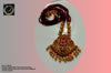 N018_Elegant Micro Gold plated Necklace studded with precious pink ruby stones & Magenta colored crystals